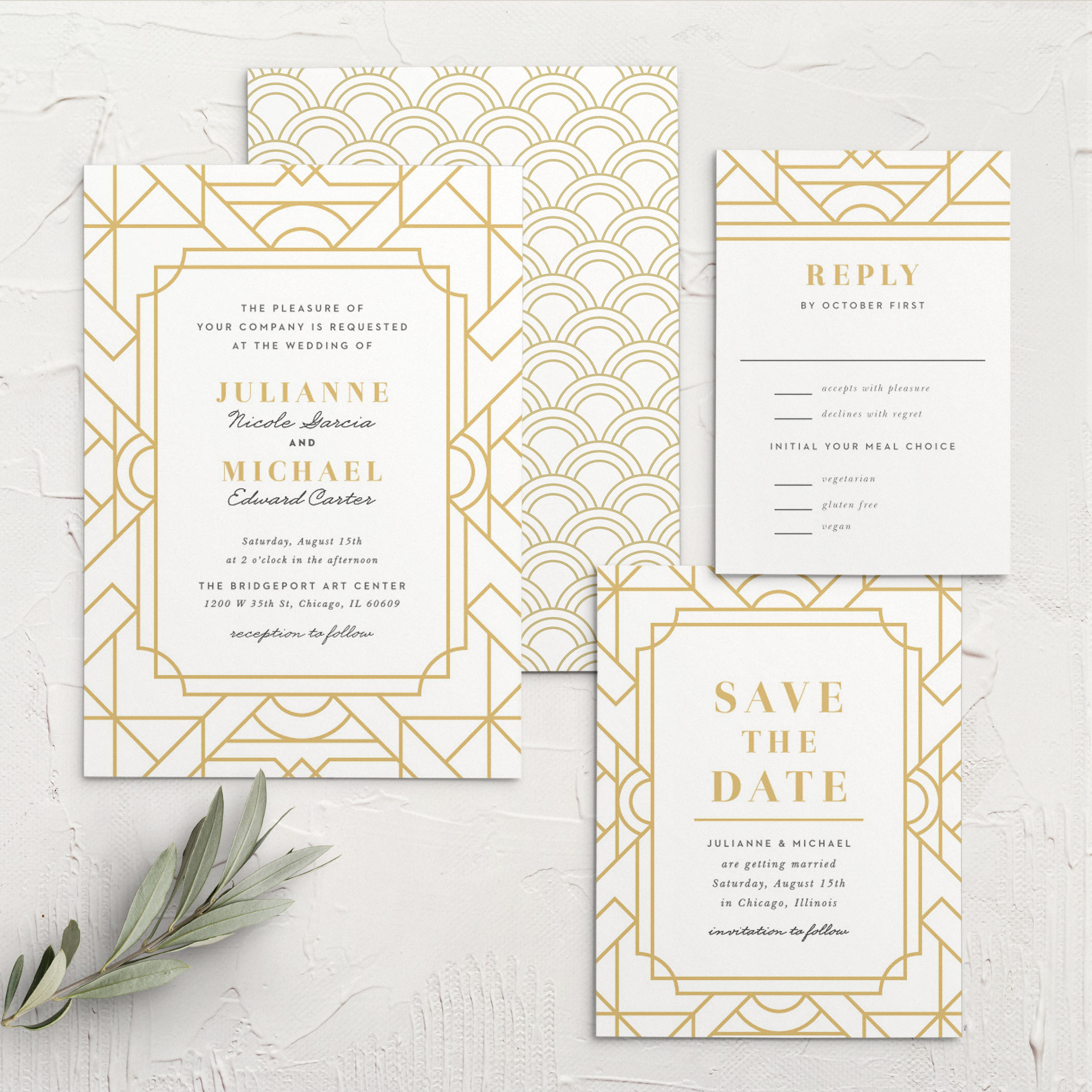 Art Deco Wedding Invitations