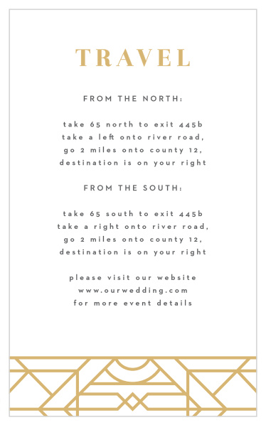 One size fits all directions card.