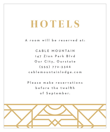 Recommend the best hotel around to out-of-town family and friends with our Art Deco Accommodation Cards. 