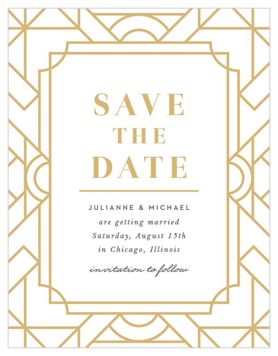 Art Deco Save the Date Cards by Basic Invite