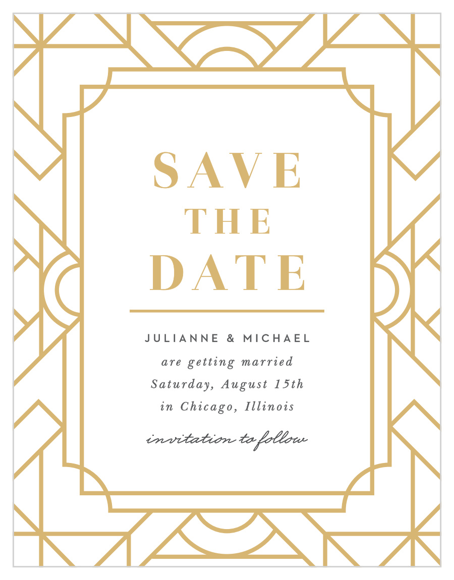 Art Deco Save the Date Cards by Basic Invite