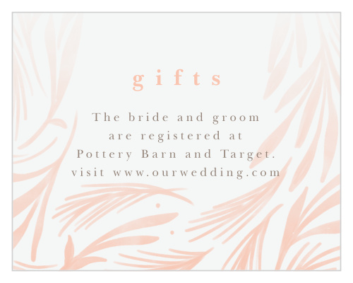 Inform family and friends where you would like to receive your wedding gifts from with our Floral Celebration Registry Cards.
