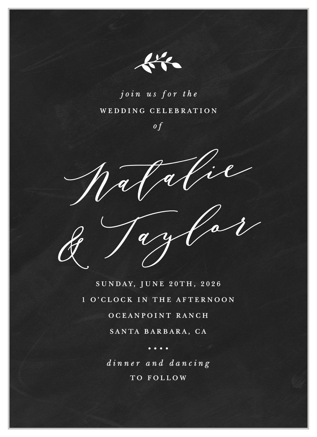 Chalkboard Art Wedding Invitations