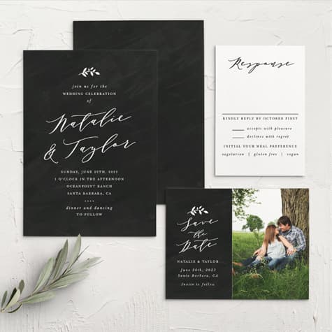 Chalkboard Art Wedding Invitations