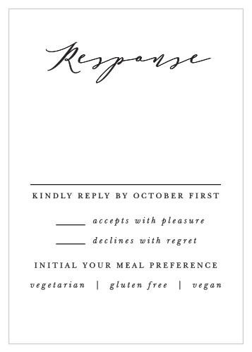 Gather a headcount of every friend and family member that plans to attend your wedding with our Chalkboard Art Response Cards.