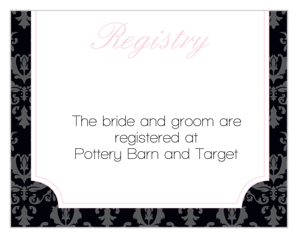 Pink Chic Registry Cards