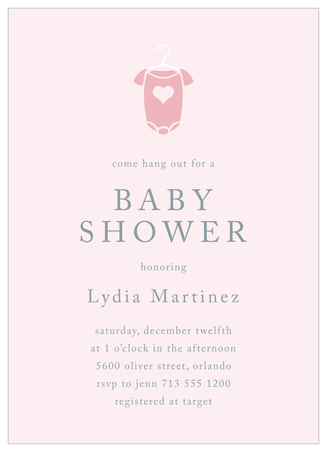 Heart Onesie Baby Shower Invitations