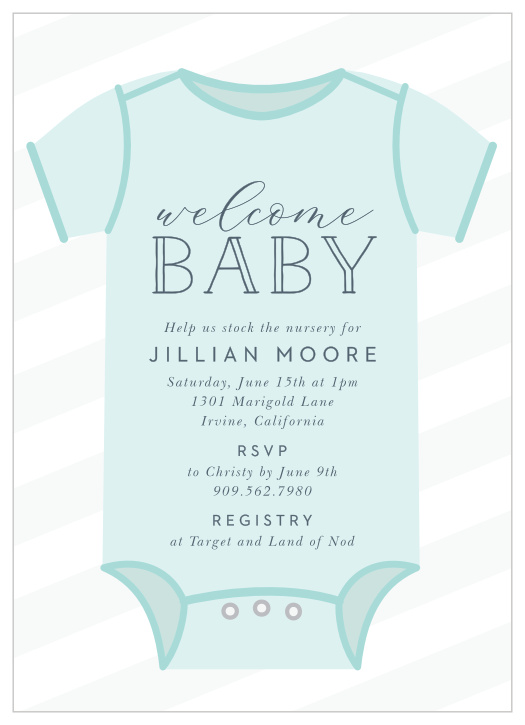 Onesie baby shower store invitation