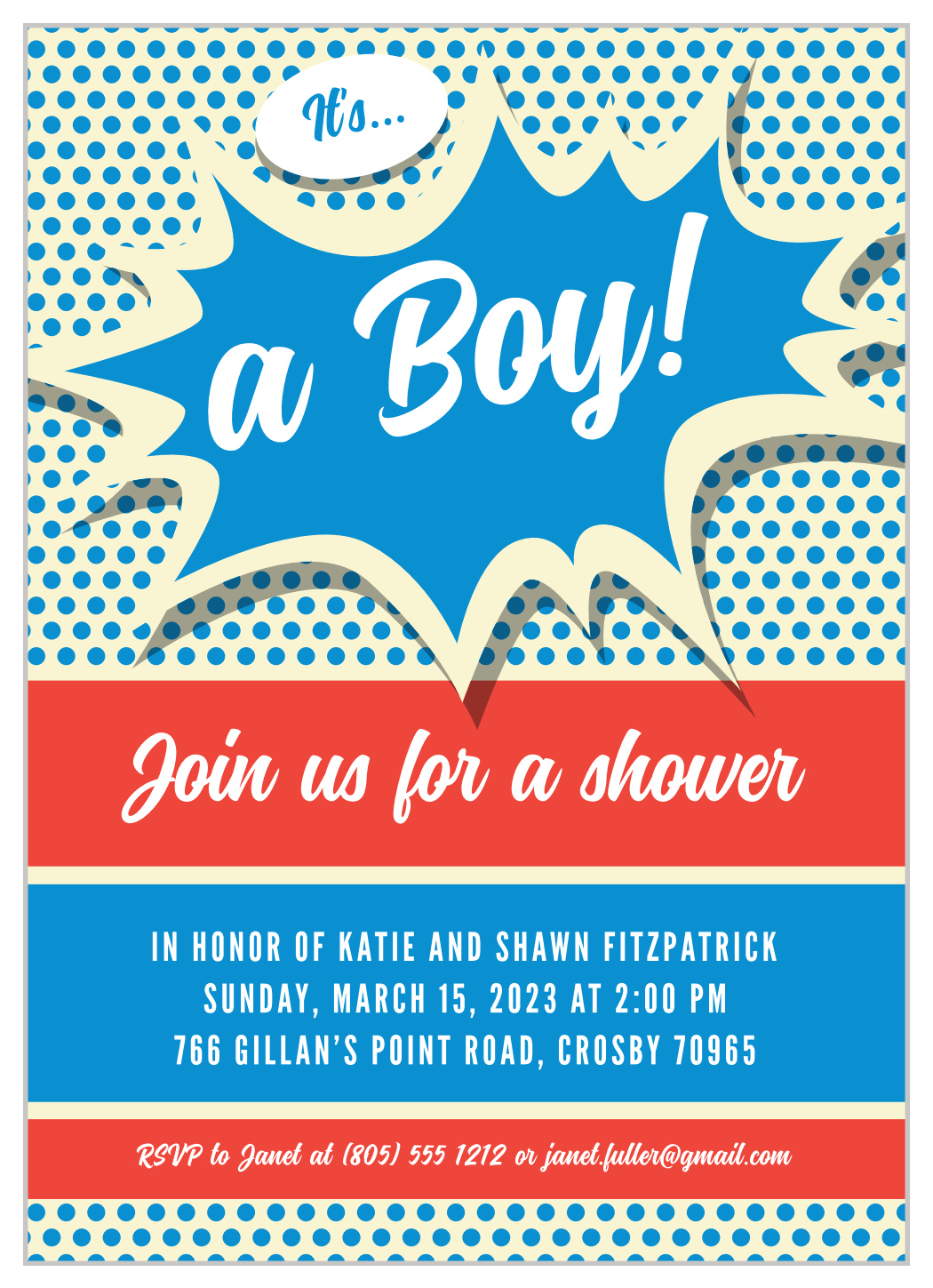 Little Hero Baby Shower Invitations