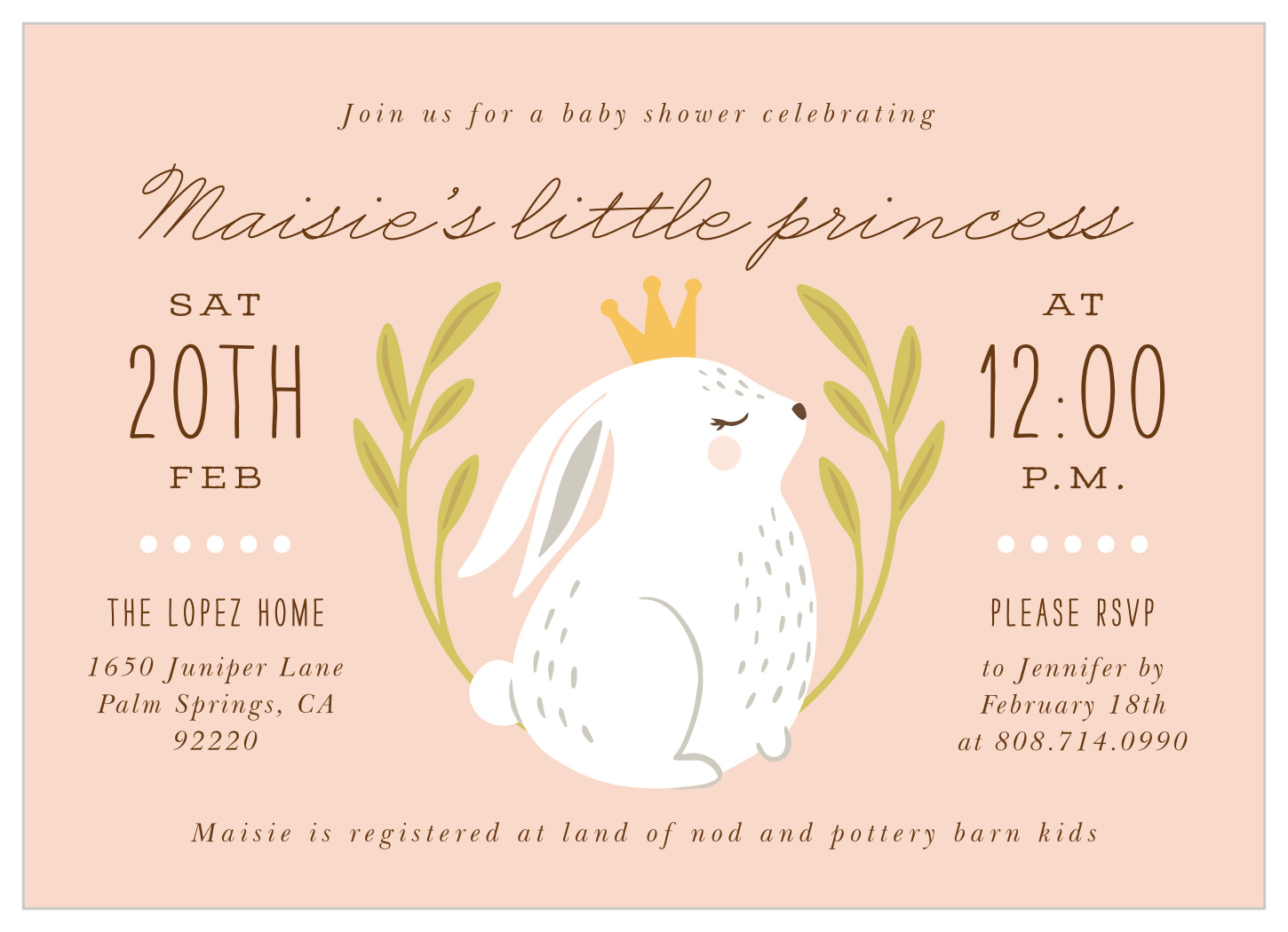 Crowned Princess Baby Shower Invitations