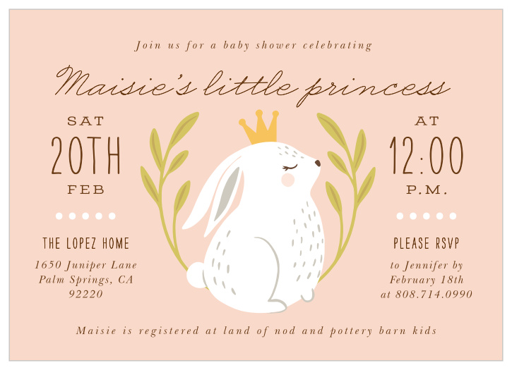 Give a sophisticated welcome to your little princess with our Crowned Princess Baby Shower Invitations!