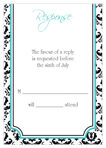 One size fits all response card.