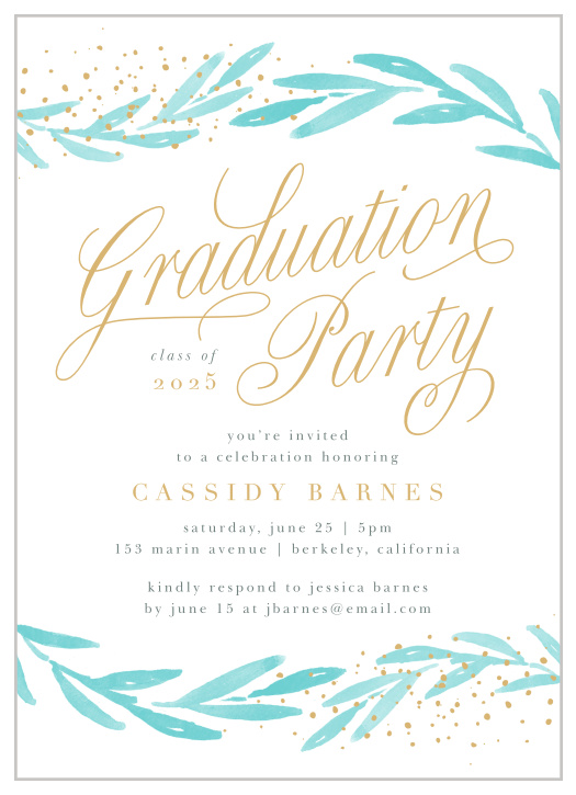 The Memorable Year Graduation Invitation is the elegant card you were looking for! This design features stunning gold foil calligraphy.