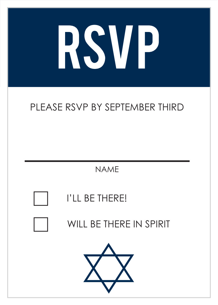 Sectioned Perfection Bar Mitzvah Response Cards