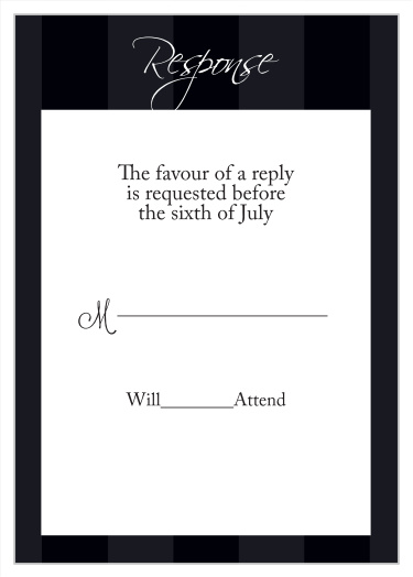 One size fits all response card.