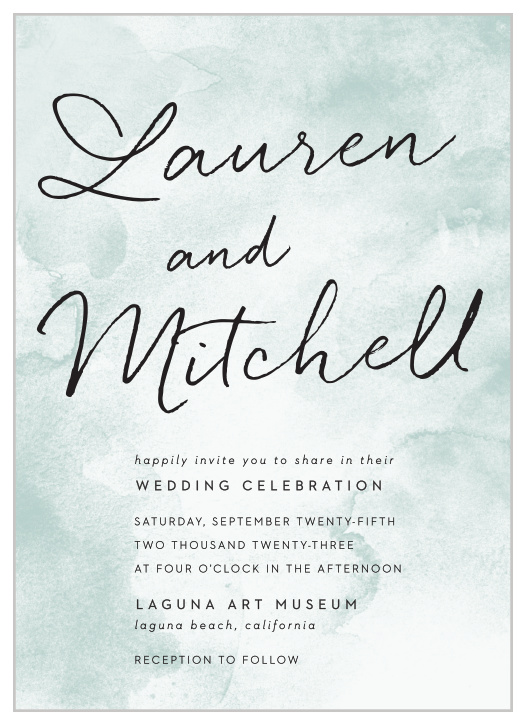 Our Watercolor Wash Wedding Invitations are the perfect blend of artistic, unique, and minimalist, to announce any modern wedding!