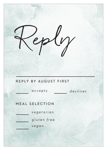 Beautifully pull together your guest list when you include our Watercolor Wash Response Cards in your wedding suite!