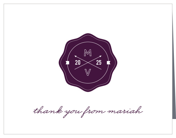 The Arrows and Banner thank you card is the perfect match to the Arrows and Banner graduation announcements.