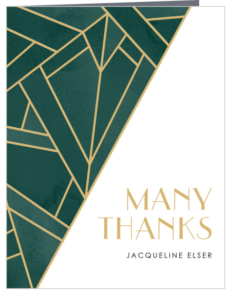 The Art Deco Graduation Thank You Card has a Great Gatsby look and feel that matches the Art Deco graduation announcement perfectly.