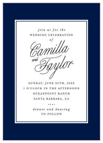 Calligraphic Slant Wedding Invitations