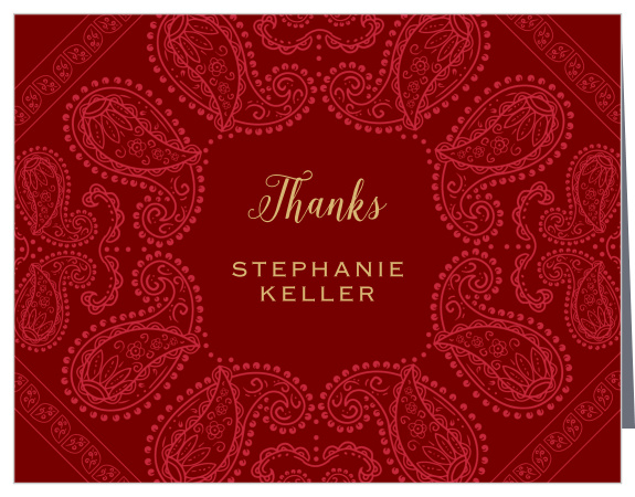 The Crazy Paisley Graduation Thank You Card will grab your recipient's attention with an out of this world paisley pattern that can be personalized to your liking.