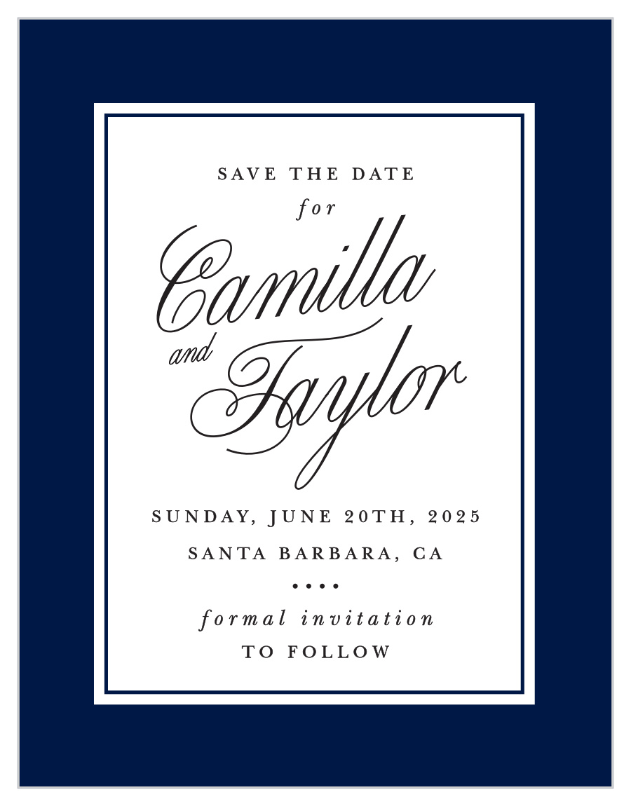 Calligraphic Slant Save the Date Cards