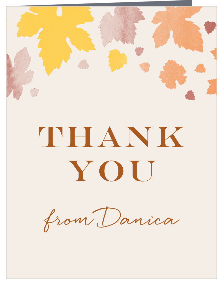 Fall Scattered Graduation Thank You Cards