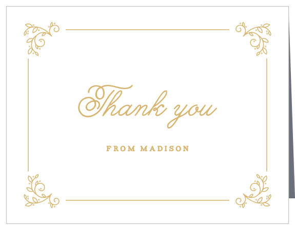 The Tea Party graduation thank you cards are a simple design with bold stripes at the top of the card.