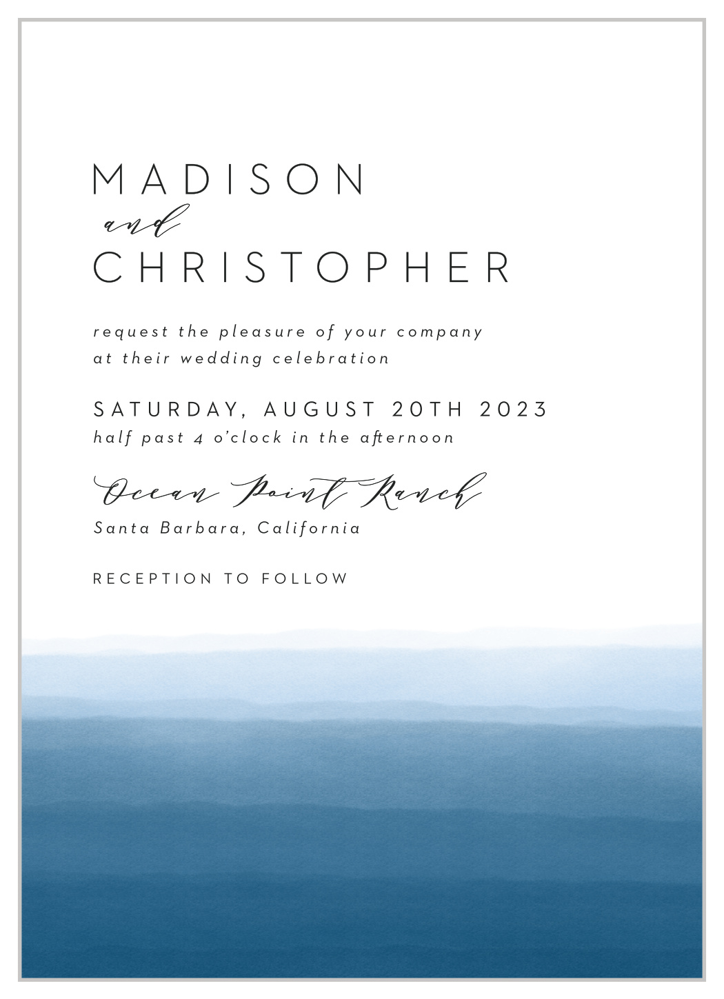Watercolor Dip Wedding Invitations