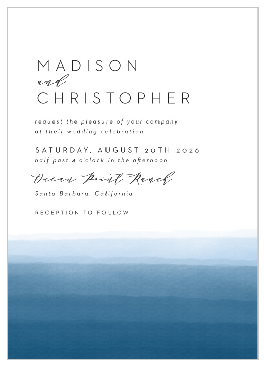 Our modern Watercolor Dip Wedding Invitations can make any color palette look glamorous!
