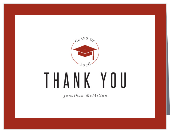 Our Logo Cap Graduation Thank You Card is modern and just what you were looking for! 