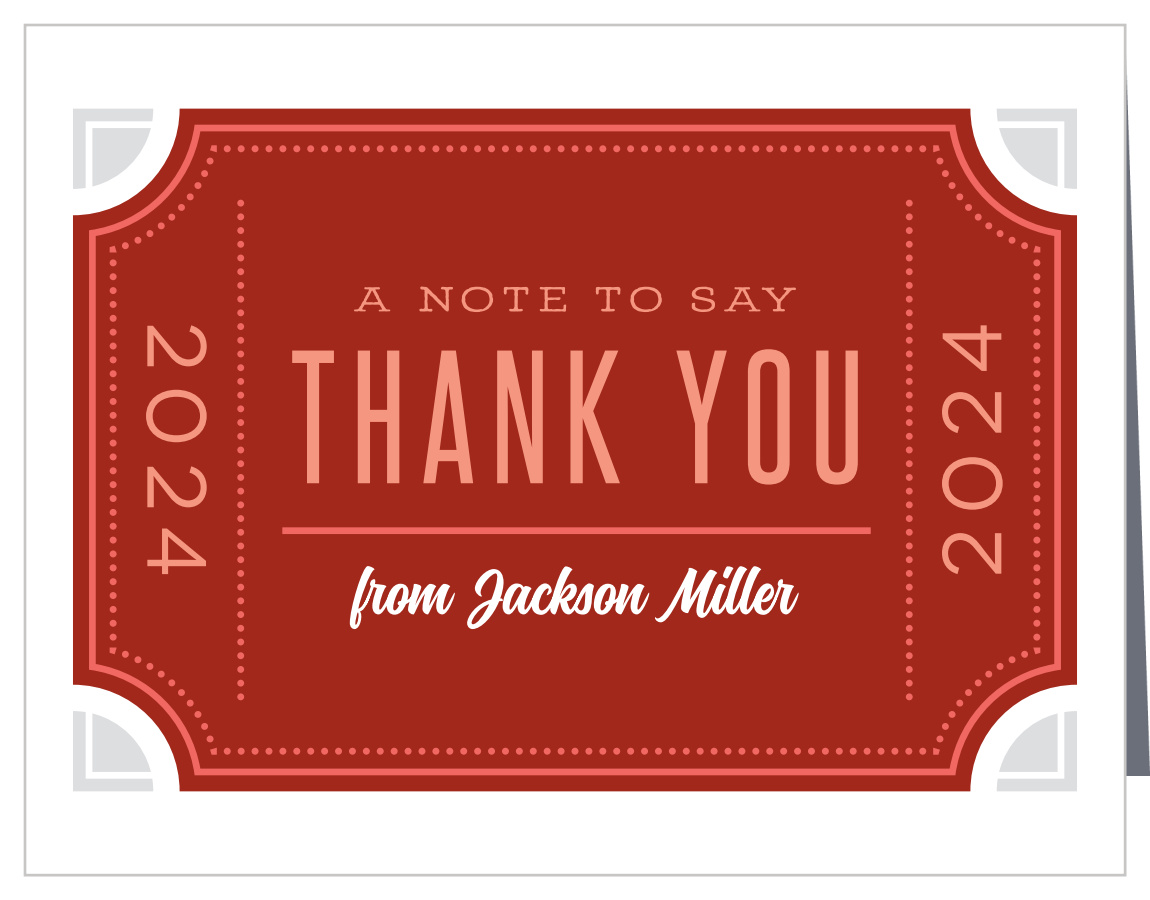 Movie Ticket Graduation Thank You Cards