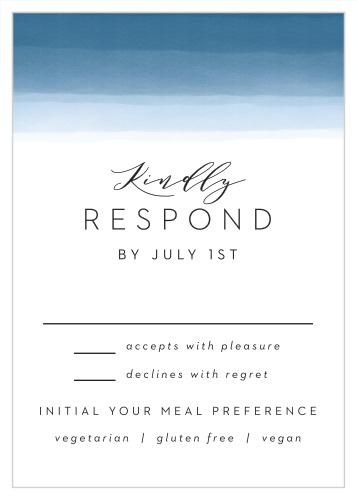 Your guests will be eager to fill out our Watercolor Dip Response Cards upon receiving them!