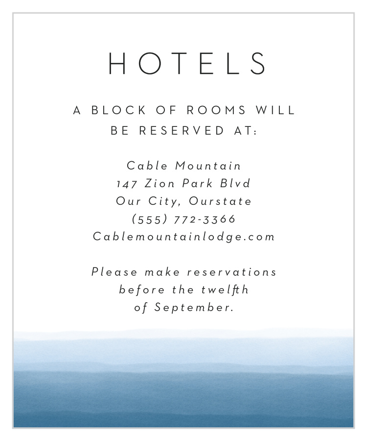 Watercolor Dip Accommodation Cards