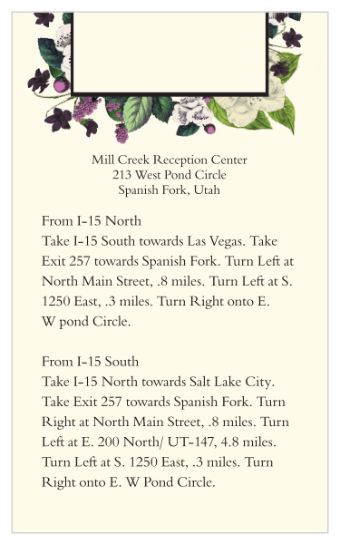 One size fits all directions card.