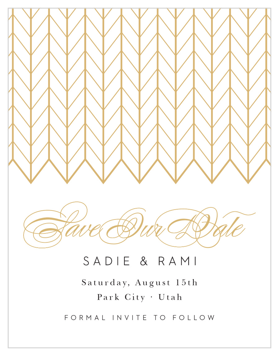 Glamorous Chevron Save the Date Cards