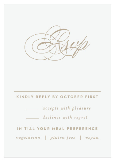 Gather a headcount of every friend and family member that plans to attend your wedding with our Old Fashioned Charm Response Cards.