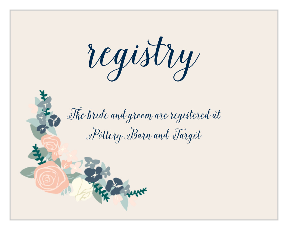 Illustrated Corner Wreath Registry Cards