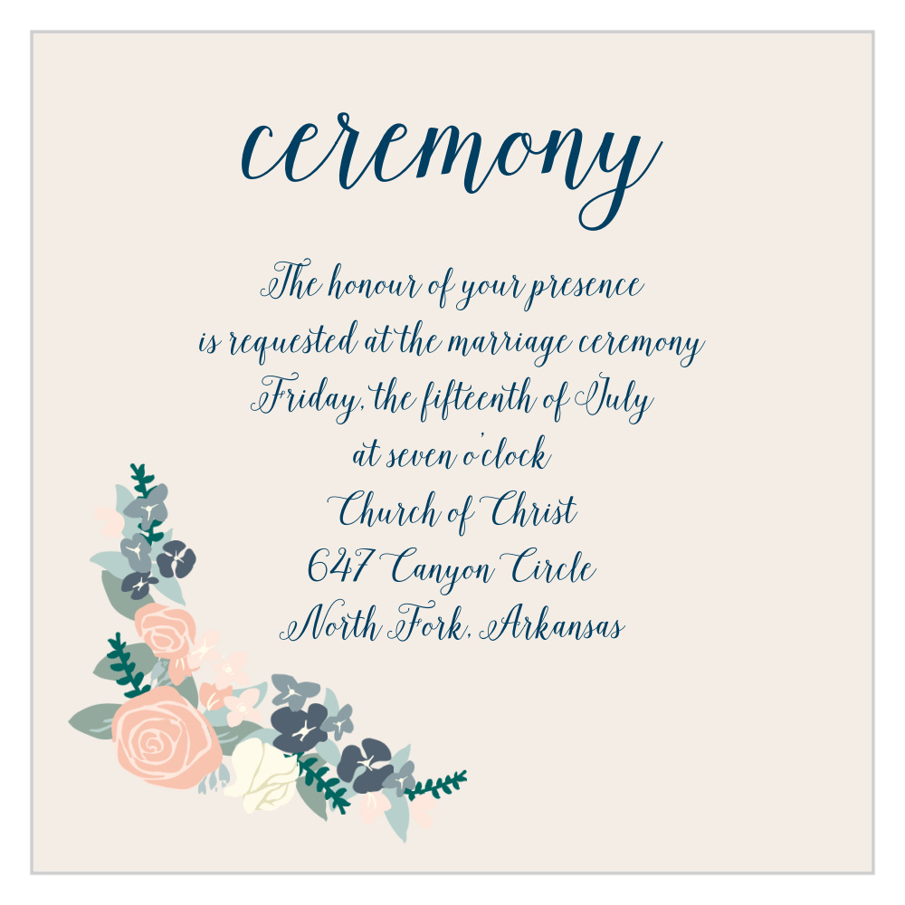 Illustrated Corner Wreath Ceremony Cards