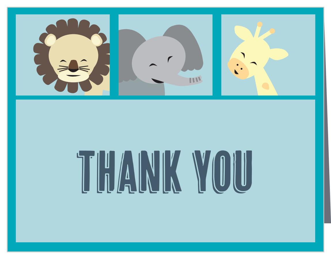 Animal Frame Baby Shower Thank You Cards by Basic Invite