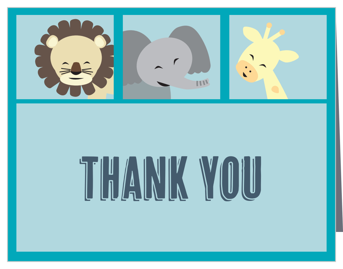 Animal Frame Baby Shower Thank You Cards by Basic Invite Animal Frame Baby Shower Thank You Cards by Basic Invite