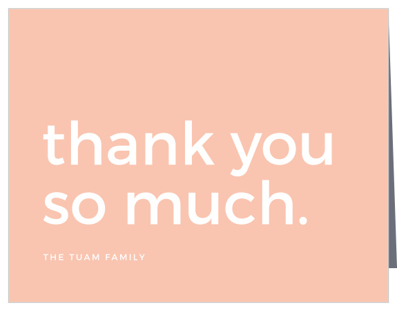 The Baby Girl baby shower thank you cards with their simple pink pinstripe background and bold font make for a fun and unique way to say thanks.