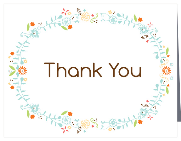 The Baby Wreath Baby Shower Thank You Cards' fun floral design is the perfect match to the Baby Wreath Baby Shower Invitations.