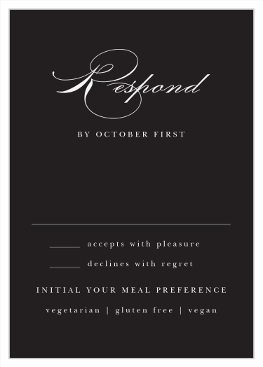 Stay organized and get a proper headcount with our Formal Damask Response Cards. 