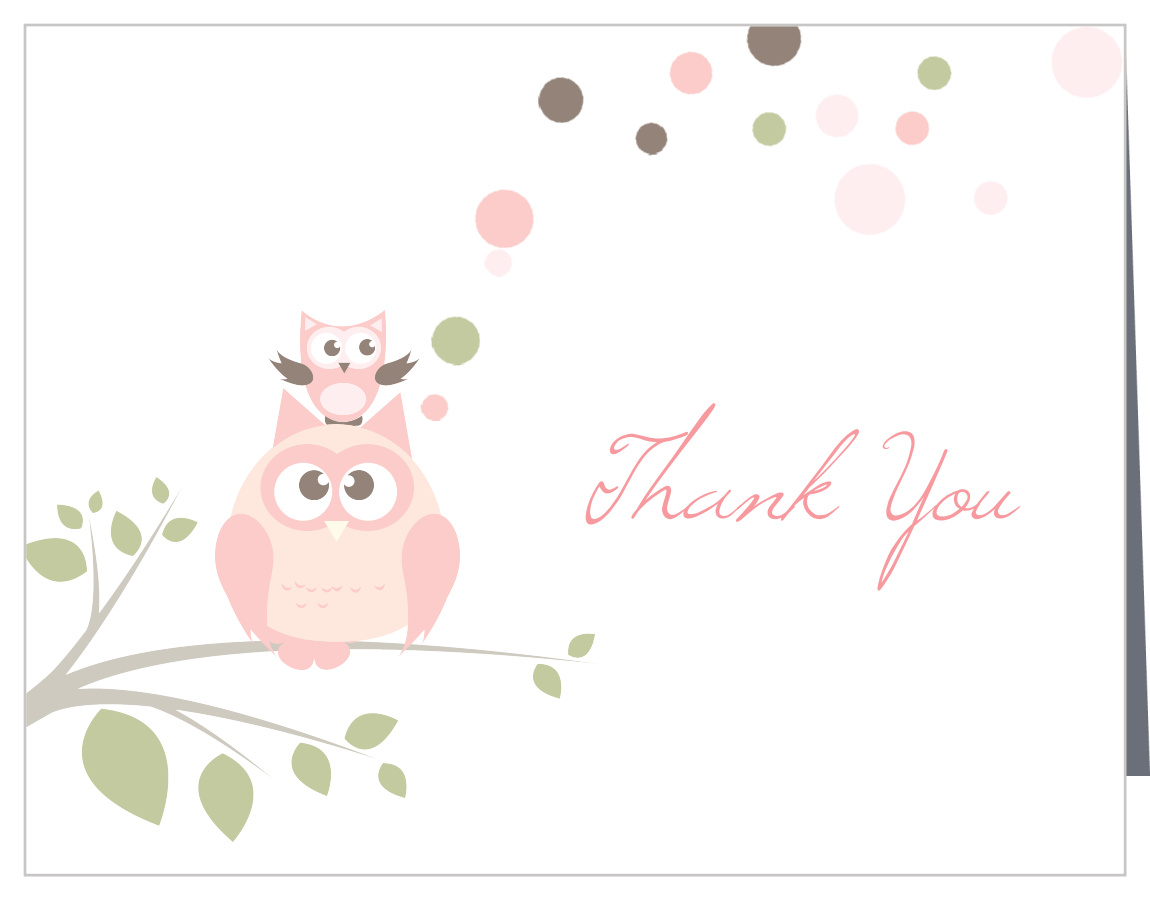 Owl Balloon Baby Shower Thank You Cards