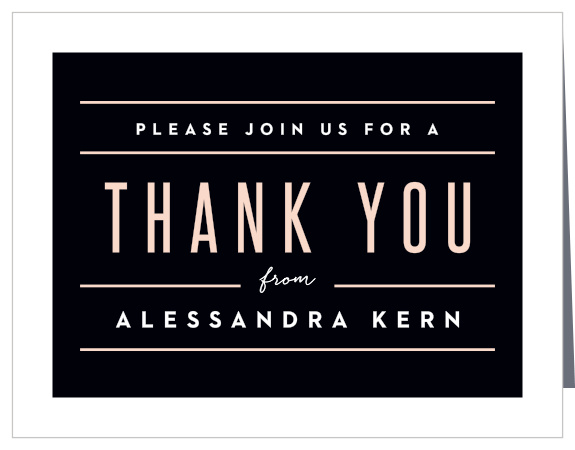 The Subway Art bridal shower thank you cards are a perfect match to the Subway Art bridal shower invitations.