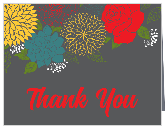 If you are looking for a floral thank you card the Modern Flowers bridal shower thank you cards are the perfect card for you.
