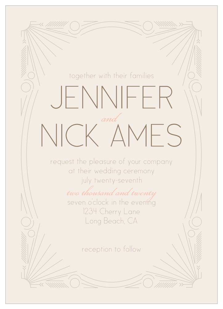 Framed Art Deco Wedding Invitations