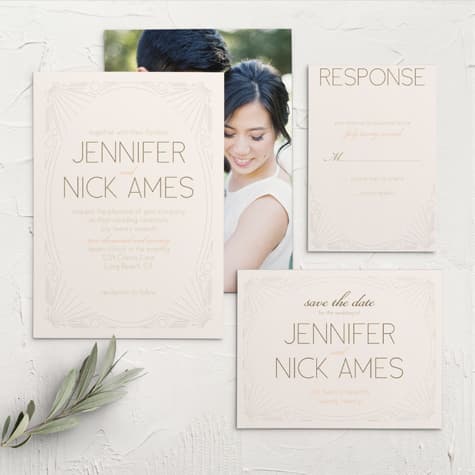 Framed Art Deco Wedding Invitations