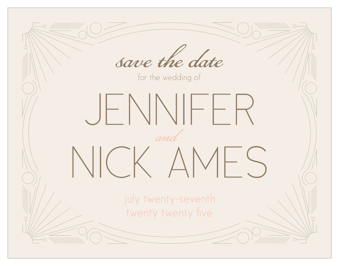 Framed Art Deco Save the Date Cards